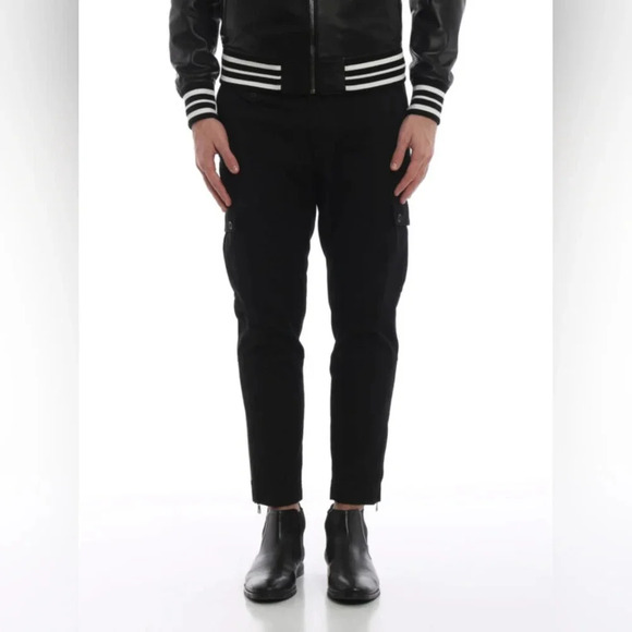 ❤️Host Pick❤️Authentic Black Dolce & Gabbana Logo Cargo Pants 99% Cotton - Picture 1 of 10